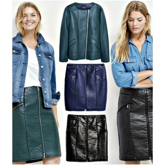 MANGO Designer Line Black Vegan Faux Leather Skirt NEW NWT Size 8 - 10 -12 - Picture 1 of 4